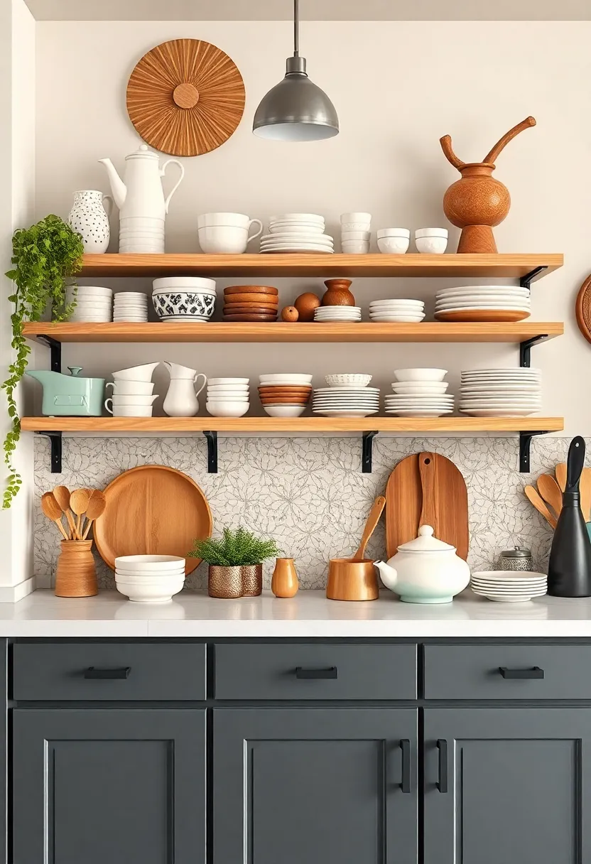 Open Shelving: Showcasing kitchenware with Personality and Flair