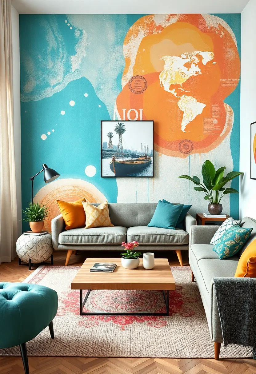 Harmonizing Artwork: Curating Eclectic Pieces Around Your Murals