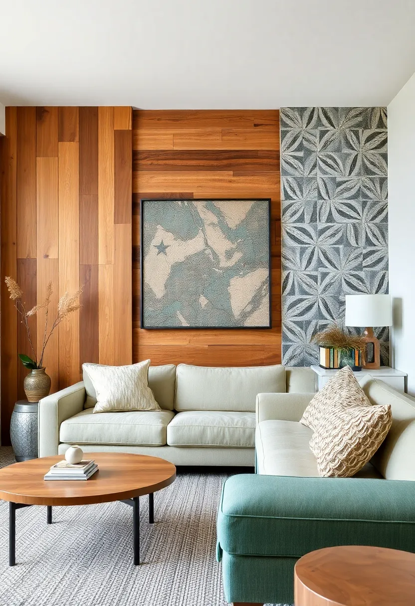Mixed Materials: Combine wood, metal, and textiles on your walls to create a stunning tactile experience that invites touch