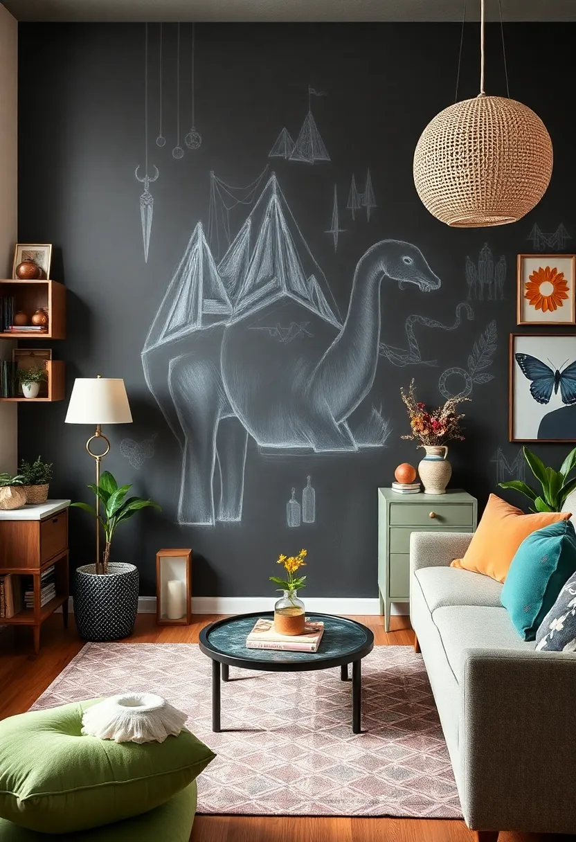 Chalkboard Paint: Install a chalkboard wall for a fun and functional accent that invites creativity and spontaneity