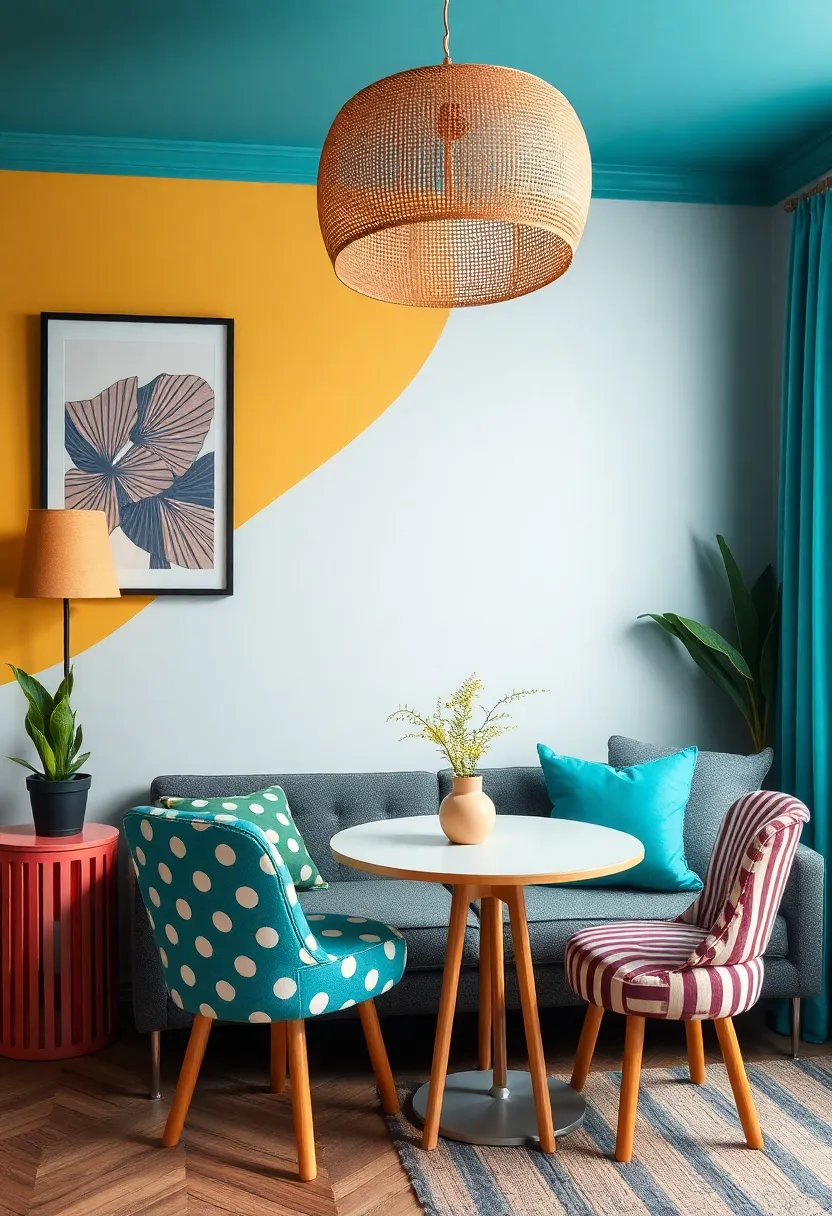 Playful Patterns: Experiment with whimsical patterns like polka dots or stripes in unexpected colors for a fun accent