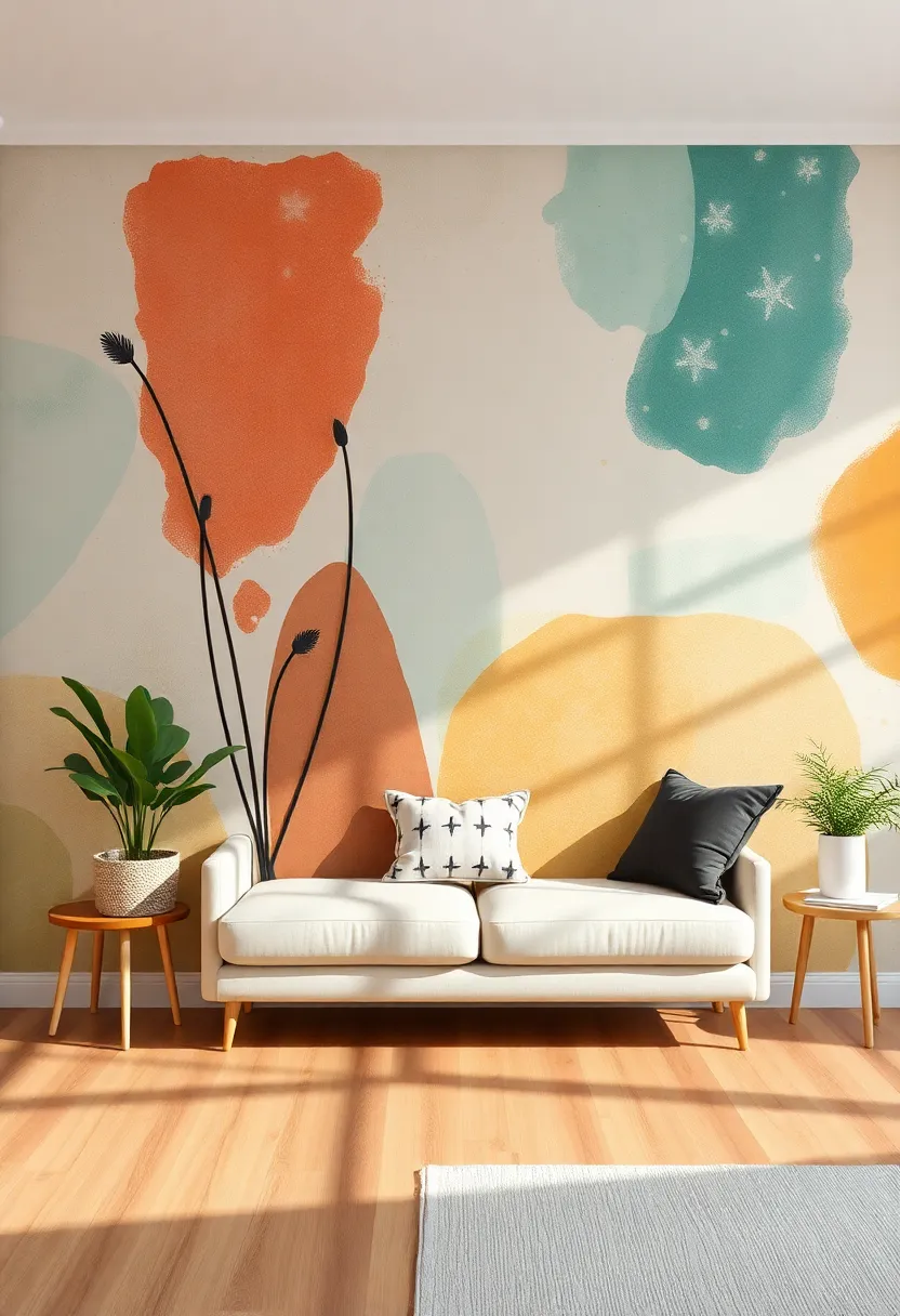 Seasonal Changes: Design an accent wall with removable wallpaper or decals to refresh your space with the seasons