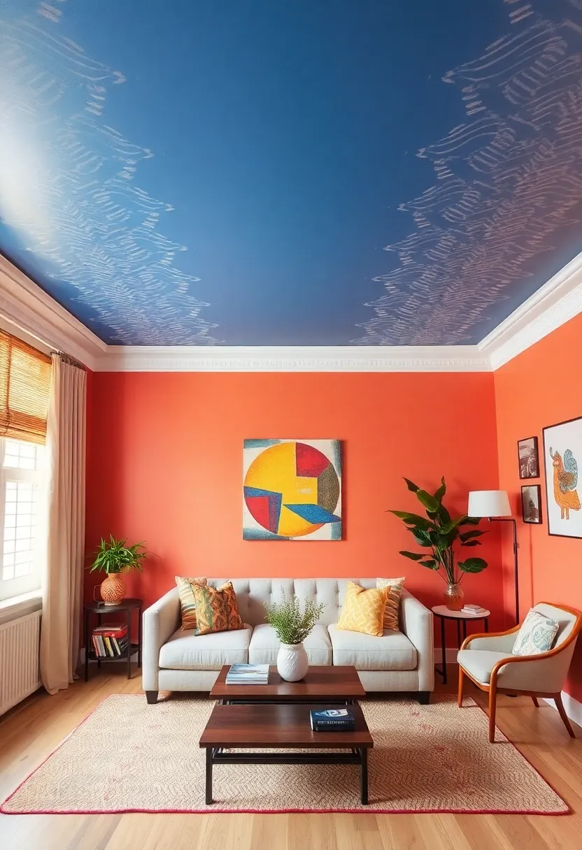 Ceiling Accents: Don’t forget the ceiling—paint it a bold color or add patterns to surprise and delight