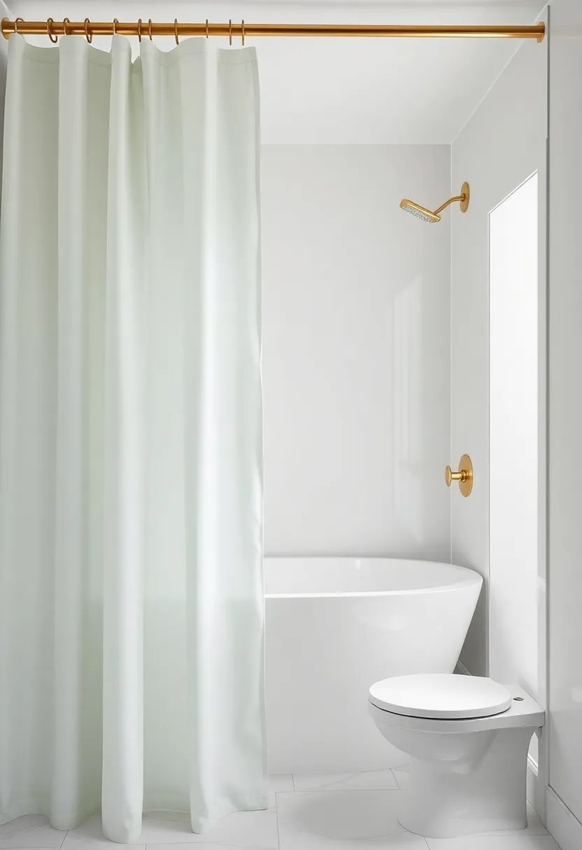 Gold Shower Curtain Rings: For an understated yet elegant touch, choose gold shower curtain rings that accentuate your shower curtain with a hint of glam