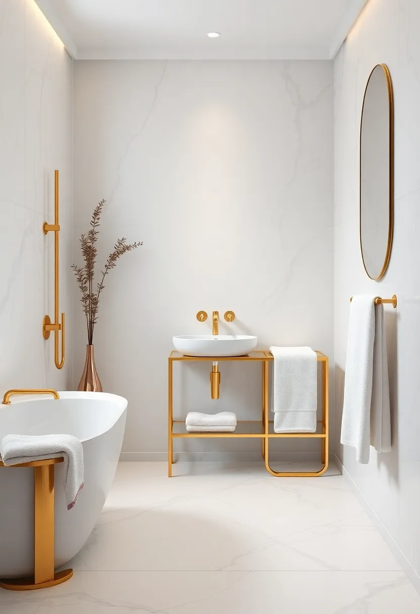 Golden towel Warmers: Enjoy the indulgence of warm towels straight from a gold towel warmer, providing comfort and glamour in one