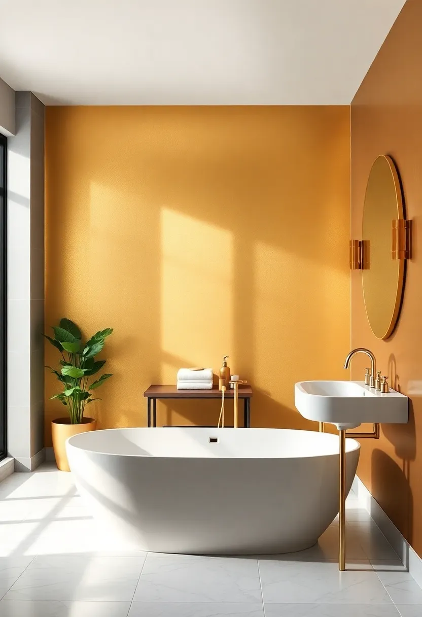 Metallic Gold Wall Paint: Consider a statement wall painted in metallic gold for a truly luxurious backdrop that glimmers in the light