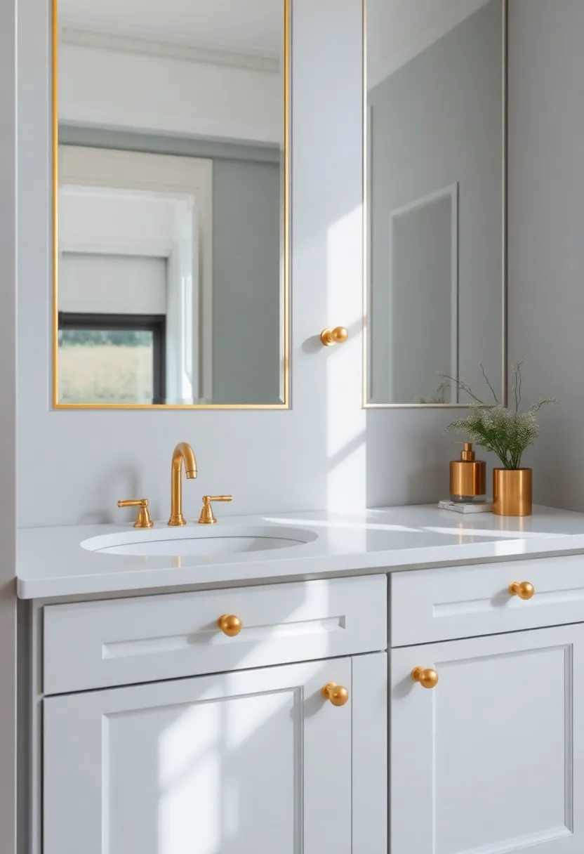 Ornate Gold Cabinet Handles: A little sparkle can go a long way; elegant gold cabinet handles add charm to your drawers or cabinets