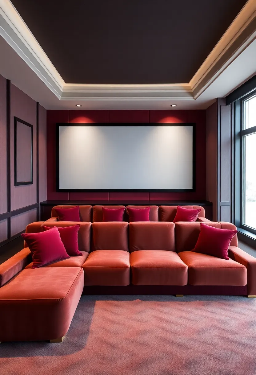 Velvet Settees: Revel in ‌the luxury of⁣ velvet settees, boasting‌ rich ​textures and colors that enhance ​the visual appeal‌ of your⁢ home⁣ theater