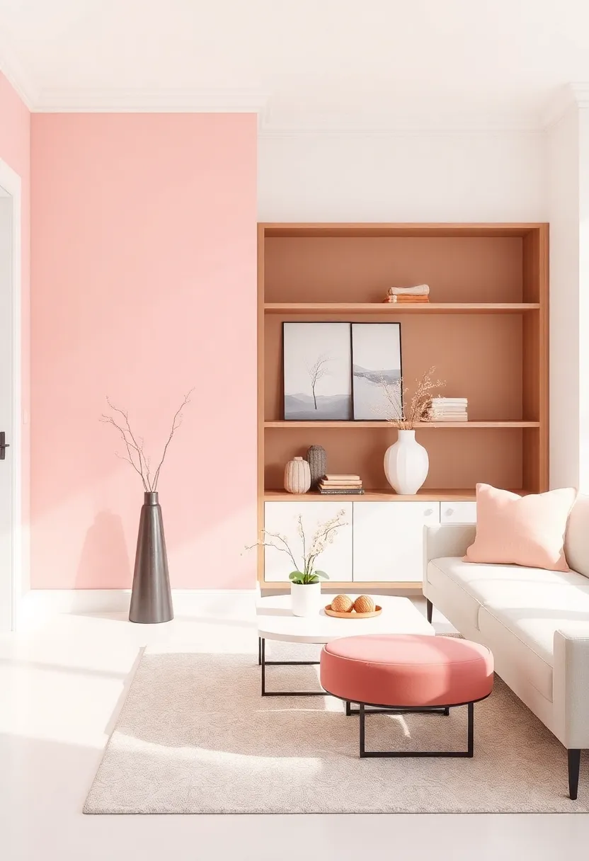 A Seamless Blend: Harmonizing Ivory and Blush Pink in Open Spaces