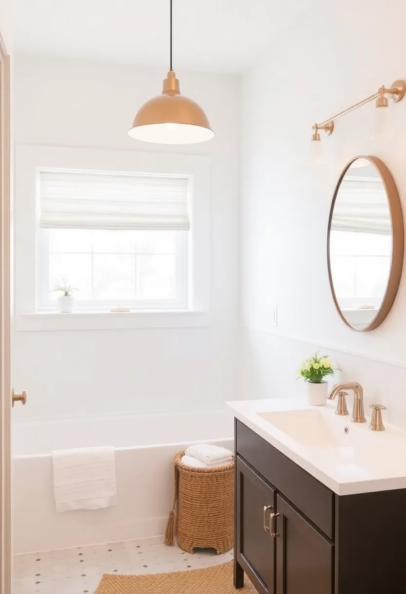 Minimalist Pendant Shades: Select simple,minimalist shades in soft colors for a serene look that complements the farmhouse aesthetic without overwhelming it