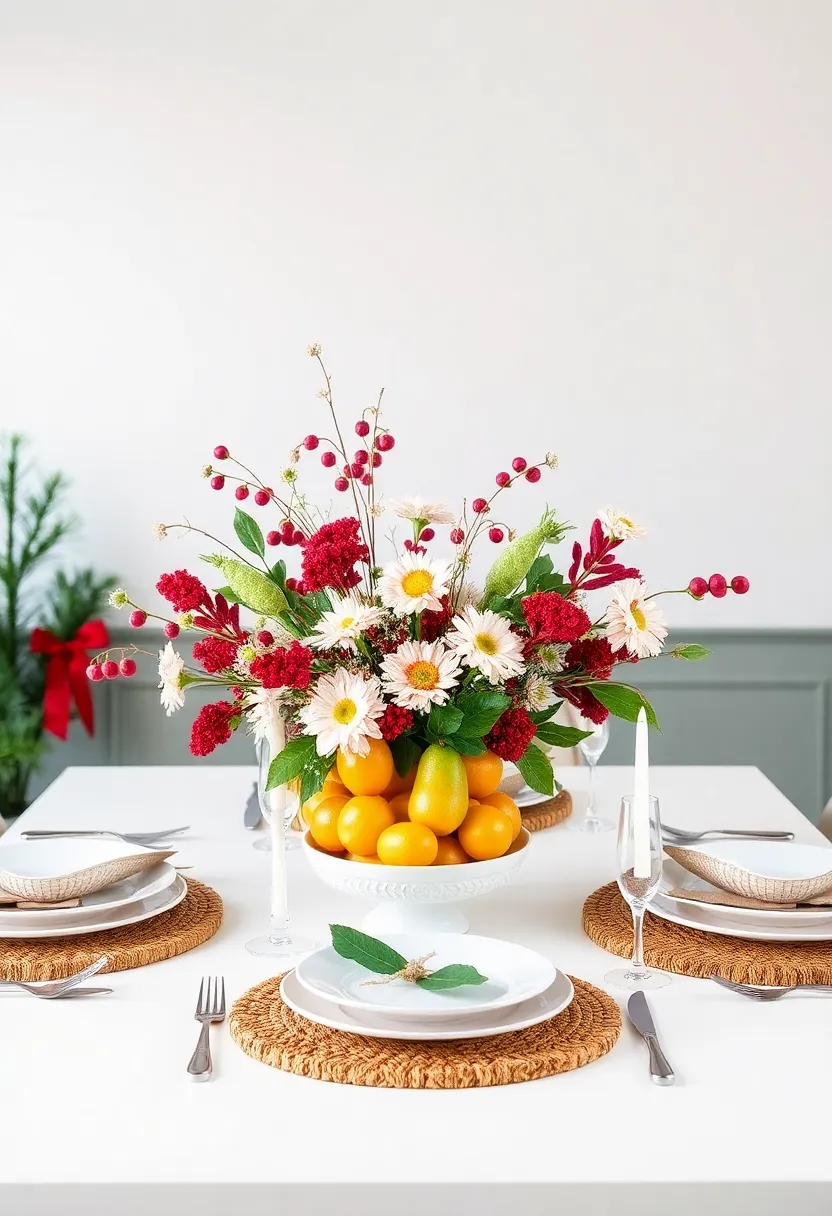 Using Fruit and edible Decor for a Vibrant Table Arrangement