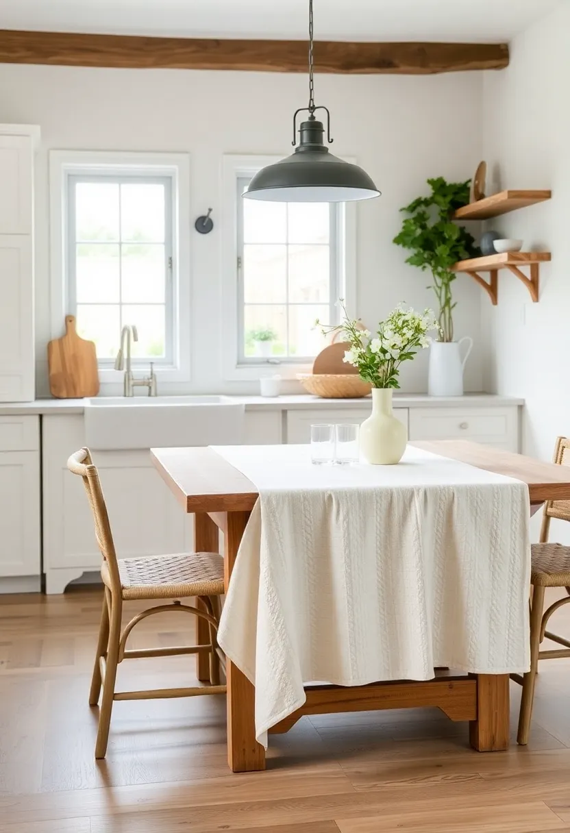 French Linen Textiles: Add linen tablecloths and dish towels in subdued patterns for a refined yet relaxed vibe