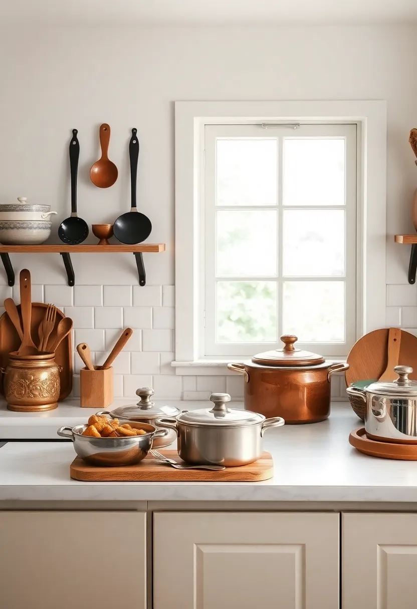 vintage Kitchenware: Curate a collection of antique utensils and cookware to highlight your culinary heritage