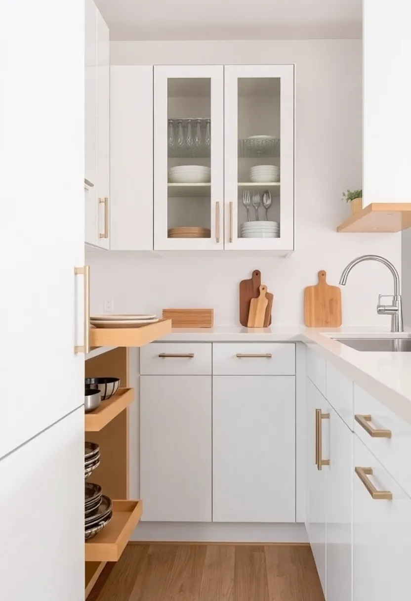 15) Go for Pull-Out Drawers: Consider installing pull-out shelves in cabinets for easier access to pots, pans, and pantry items