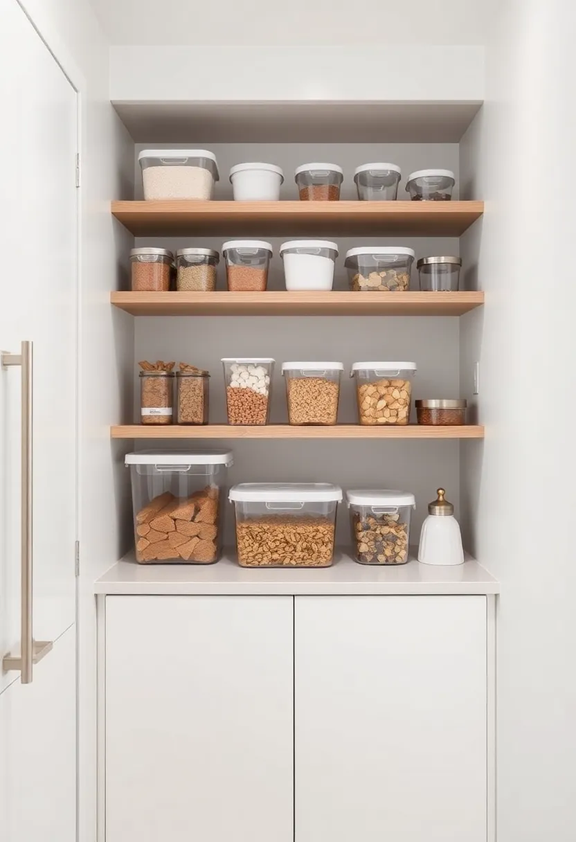 3) Use Clear Storage Containers: Keep your pantry organized and visually appealing by using clear containers for dry goods