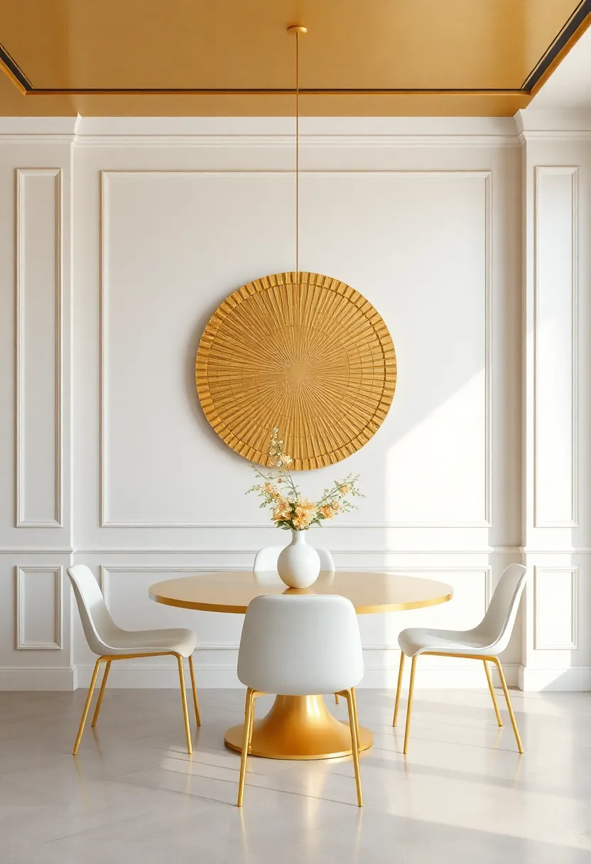 Artful Arrangements: Using Gold for Wall Decor in dining Areas