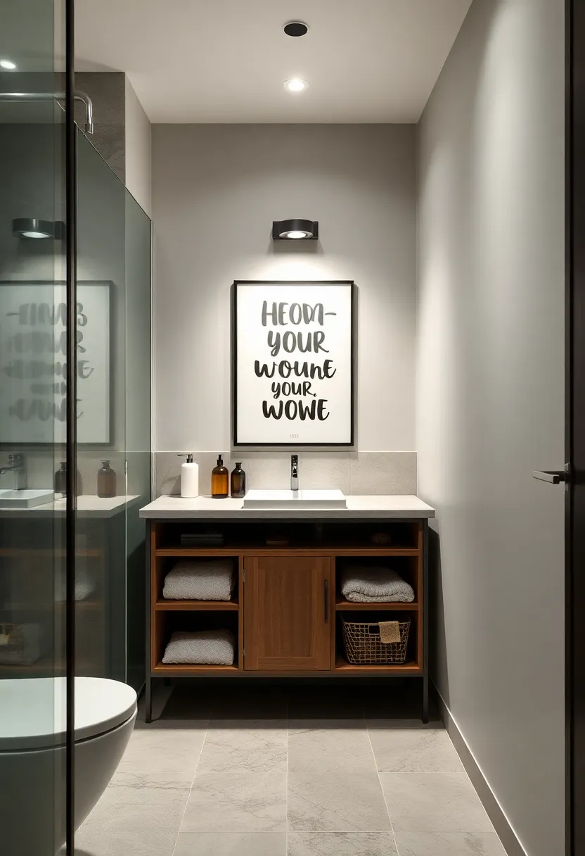 Bold Typography‌ Art: Integrate ‌inspirational‌ quotes ​or graphic art on open storage to add personality‌ and warmth to​ your space