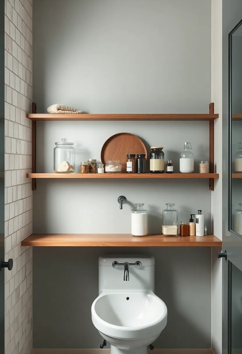 Glass Jar Apothecary: Showcase ⁤your bath essentials in ⁢vintage glass jars on open shelves​ for a chic⁢ yet​ practical style