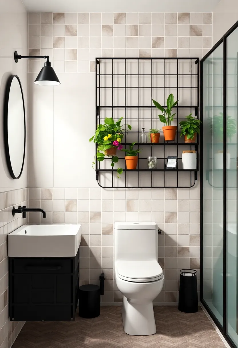 Metal Grid Wall: Use a ⁤metal grid to hang lightweight items and small potted plants, ⁤making a‍ bold statement