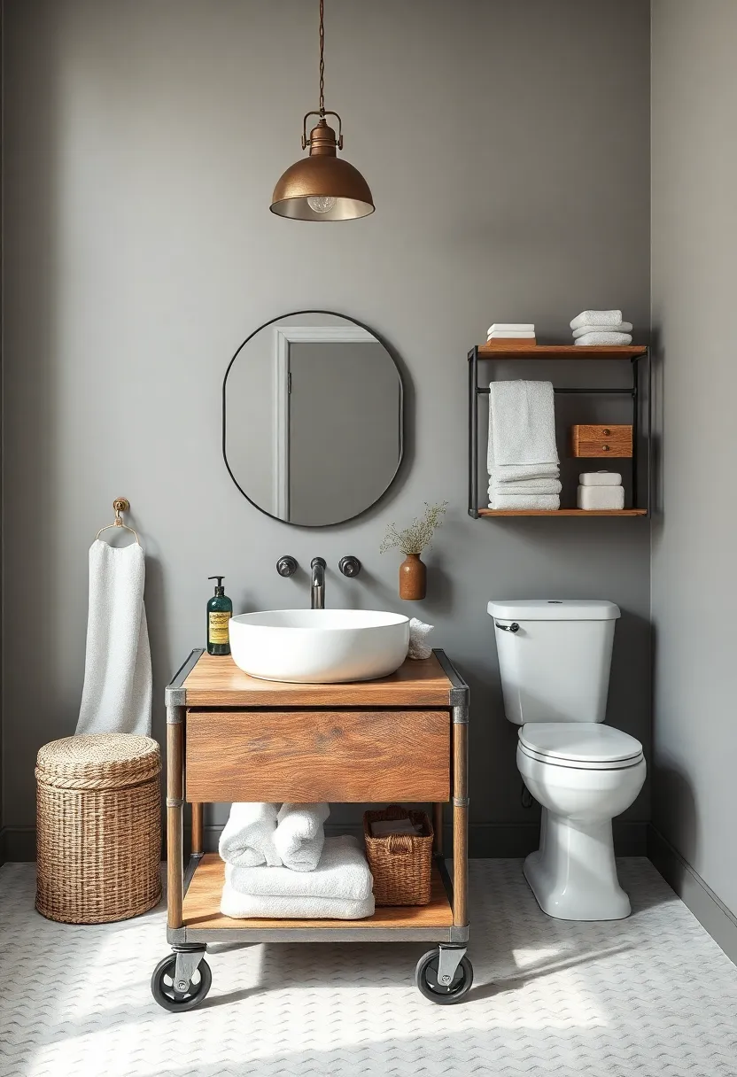 Old-Fashioned Carts: Select an antique cart for a retro‍ bathroom display while ‍providing ample storage space