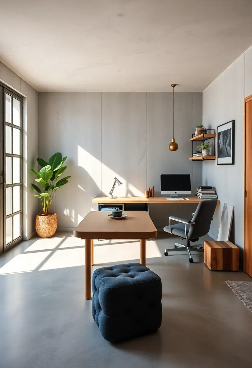 Crafting a Modern Industrial Charm with Concrete and Wood Elements
