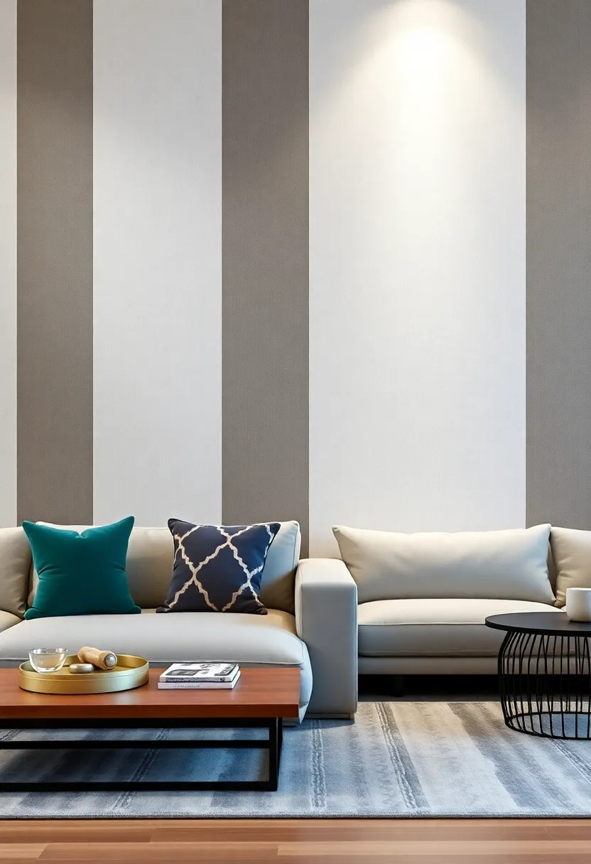 Creating an Enticing focal Point with ⁢Striped Accent ⁢Walls