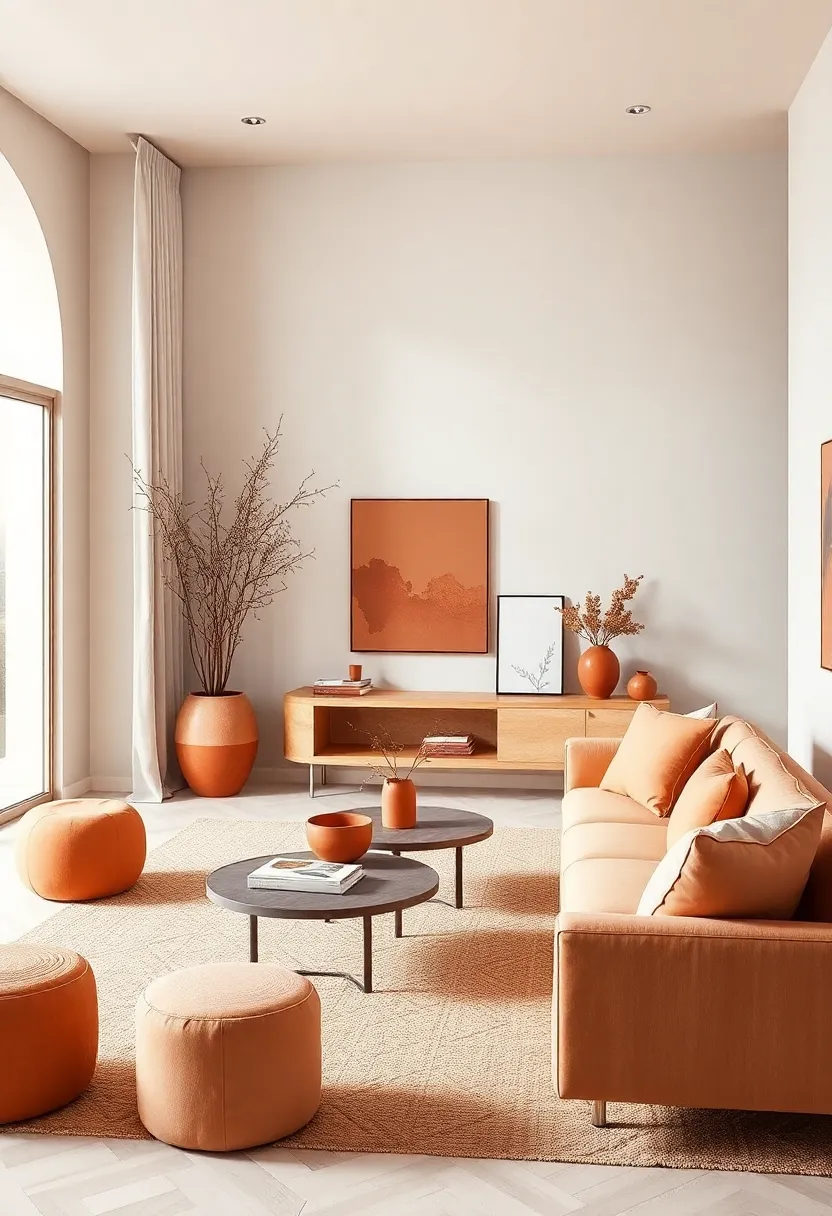 Chic Warmth: ‌Embracing Minimalism with subtle Terracotta Touches