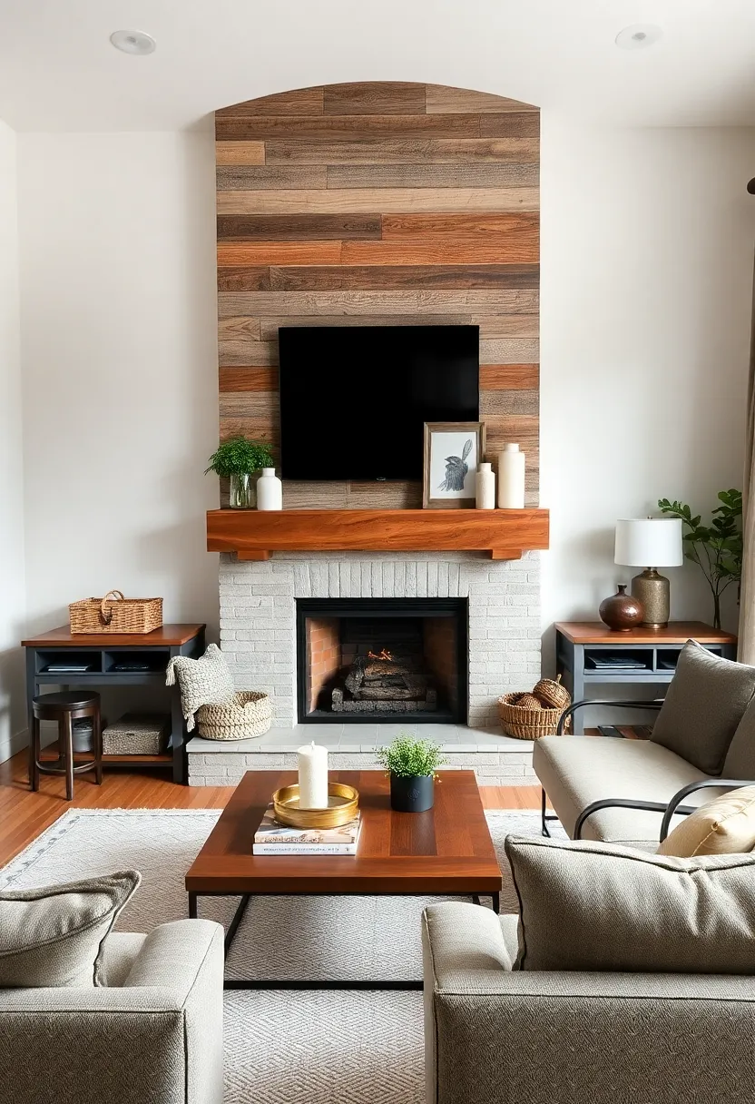 Seasonal Decor Switch-Up: Use your reclaimed wood mantel to display seasonal decor each month, keeping the space dynamic and visually interesting