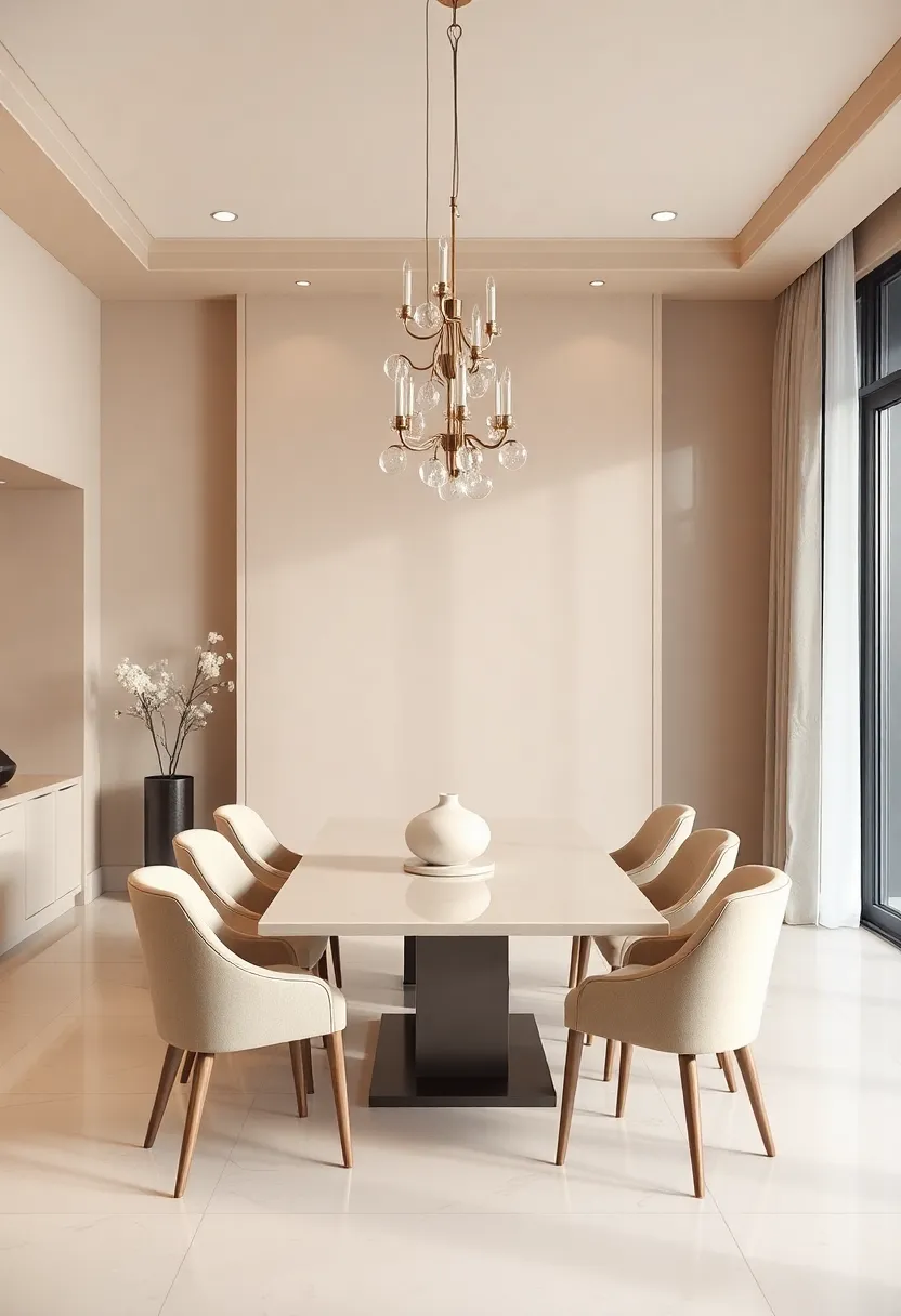 Elegant Beige: The Foundation of⁣ Luxury Dining​ Room Design