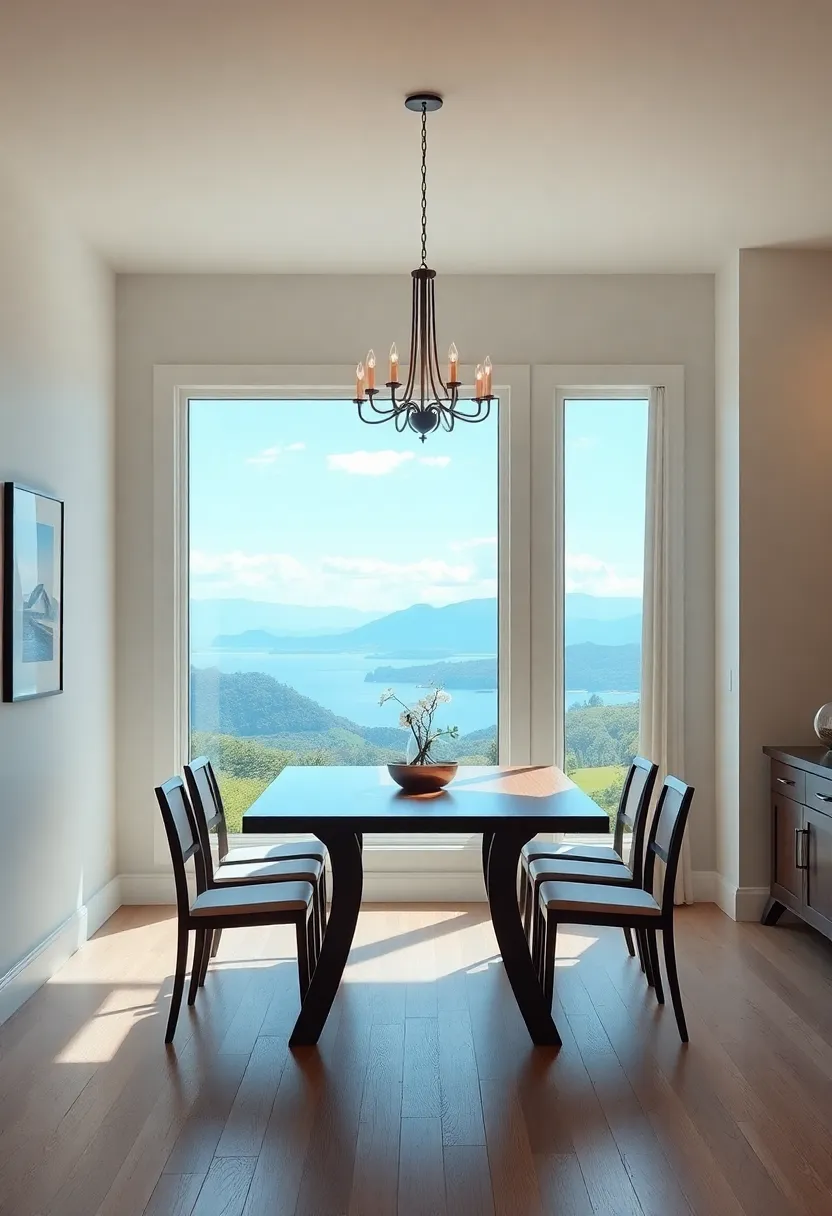 Breathtaking Views Framed by Beautifully Designed Dining Room Windows