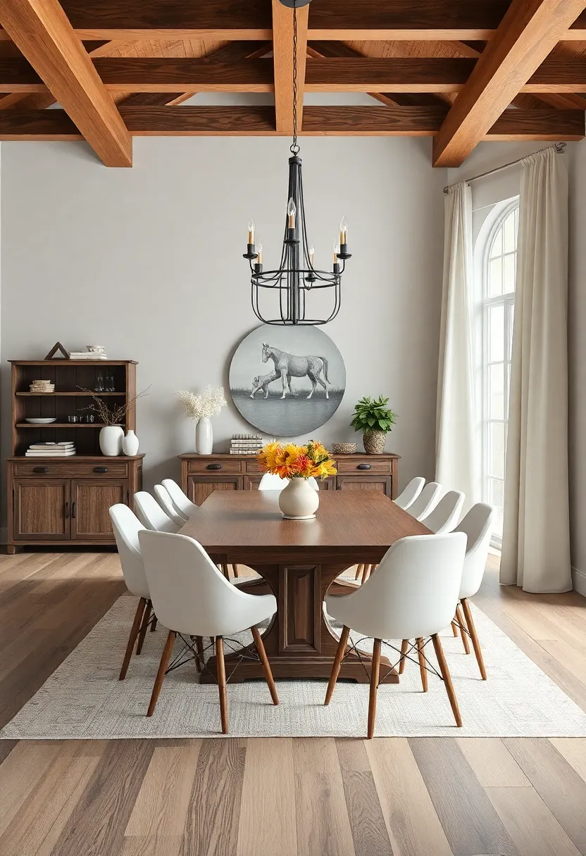 Mixing Old and New: Farmhouse Dining Rooms that Embrace Vintage Elements