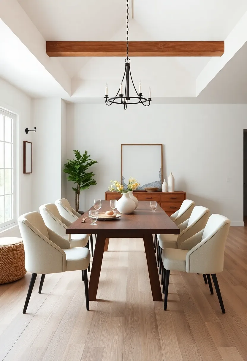 Showcasing Farmhouse Aesthetics with Modern Twist in Dining Room Décor