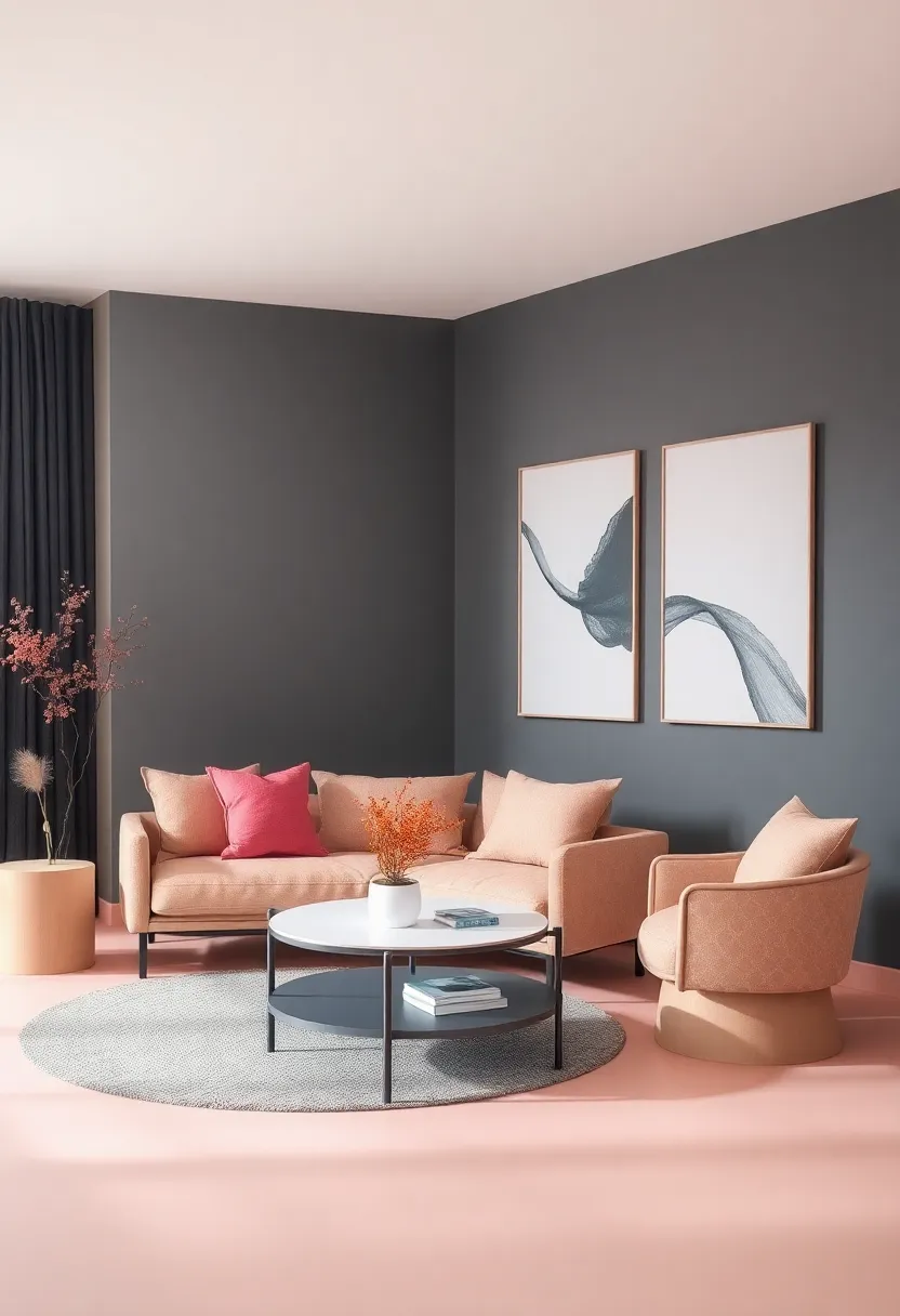 Artful Decor Elements That Balance Dusty Rose​ and Charcoal Gray Characteristics