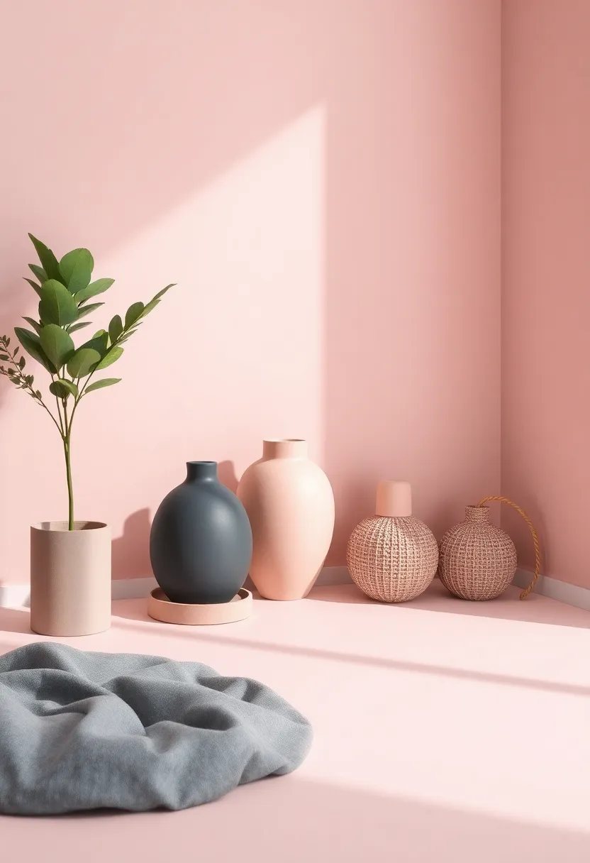 Charming Accessories That Highlight Dusty Rose and Charcoal Gray Combinations