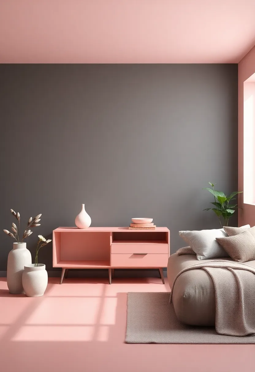 Innovative Storage Solutions in ​Dusty Rose and ⁤Charcoal Gray for Modern Homes