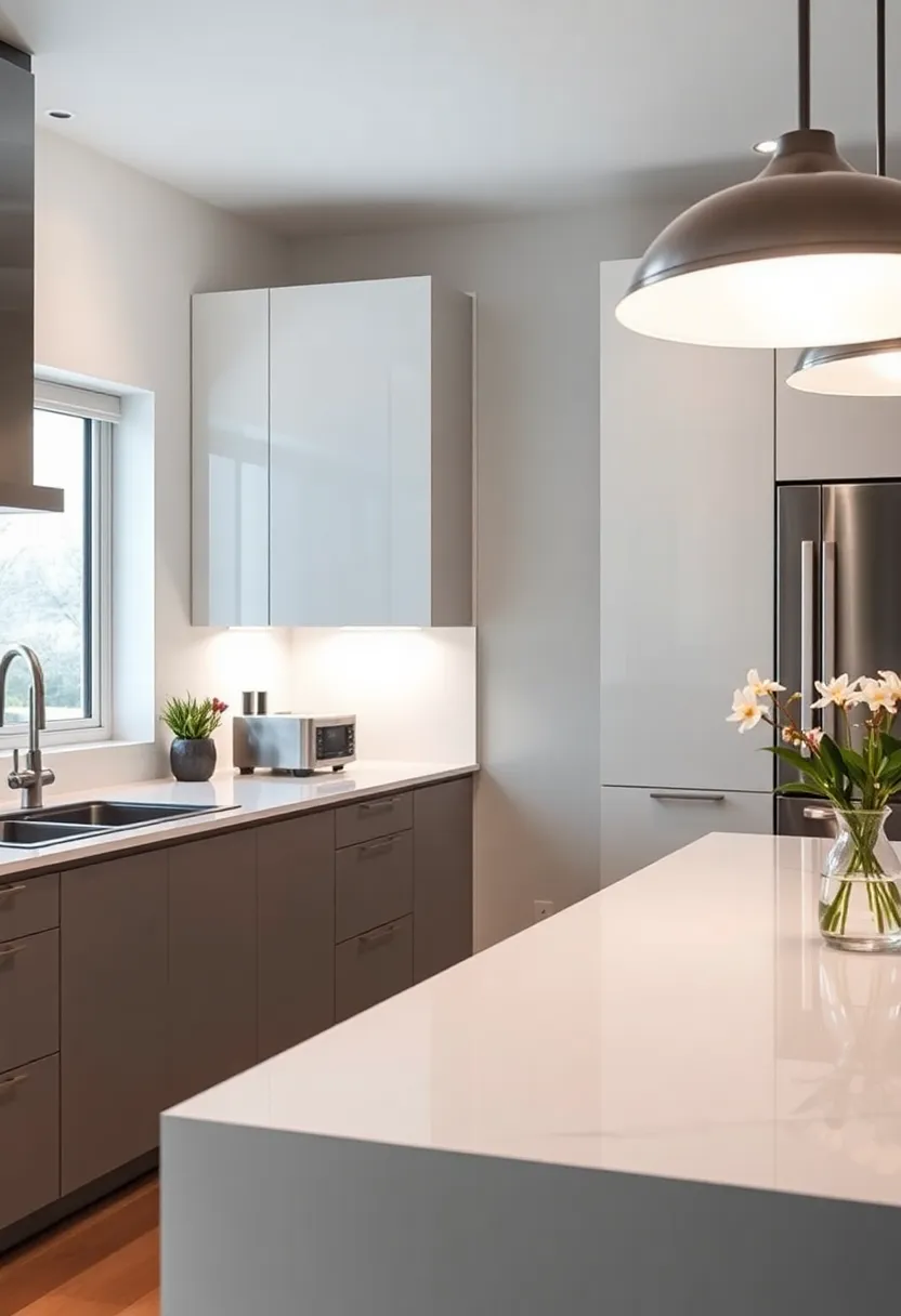 25) Layered Lighting: High-gloss finishes shine under the right lighting. use a mix of ceiling,task,and accent lighting to highlight your glossy surfaces and enhance the overall ambiance