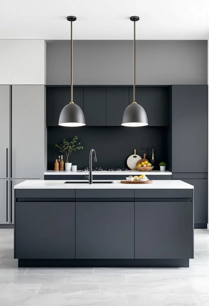 Dark and Dramatic: A deep navy or charcoal-colored island ⁣makes a statement while adding depth and sophistication to lighter kitchens