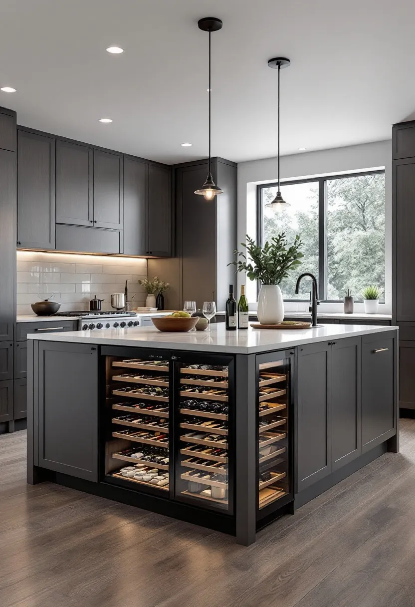 Elegant Entertaining: A large island with integrated ⁢wine storage encourages social gatherings, making it a perfect spot for entertaining guests