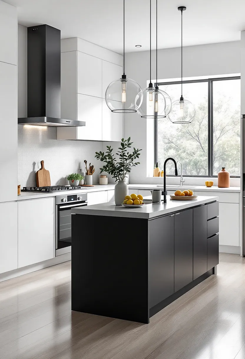 High-Contrast: A black island against white ​cabinetry‌ creates a‍ bold visual contrast, enhancing the⁢ modern aesthetic‍ of your‌ kitchen