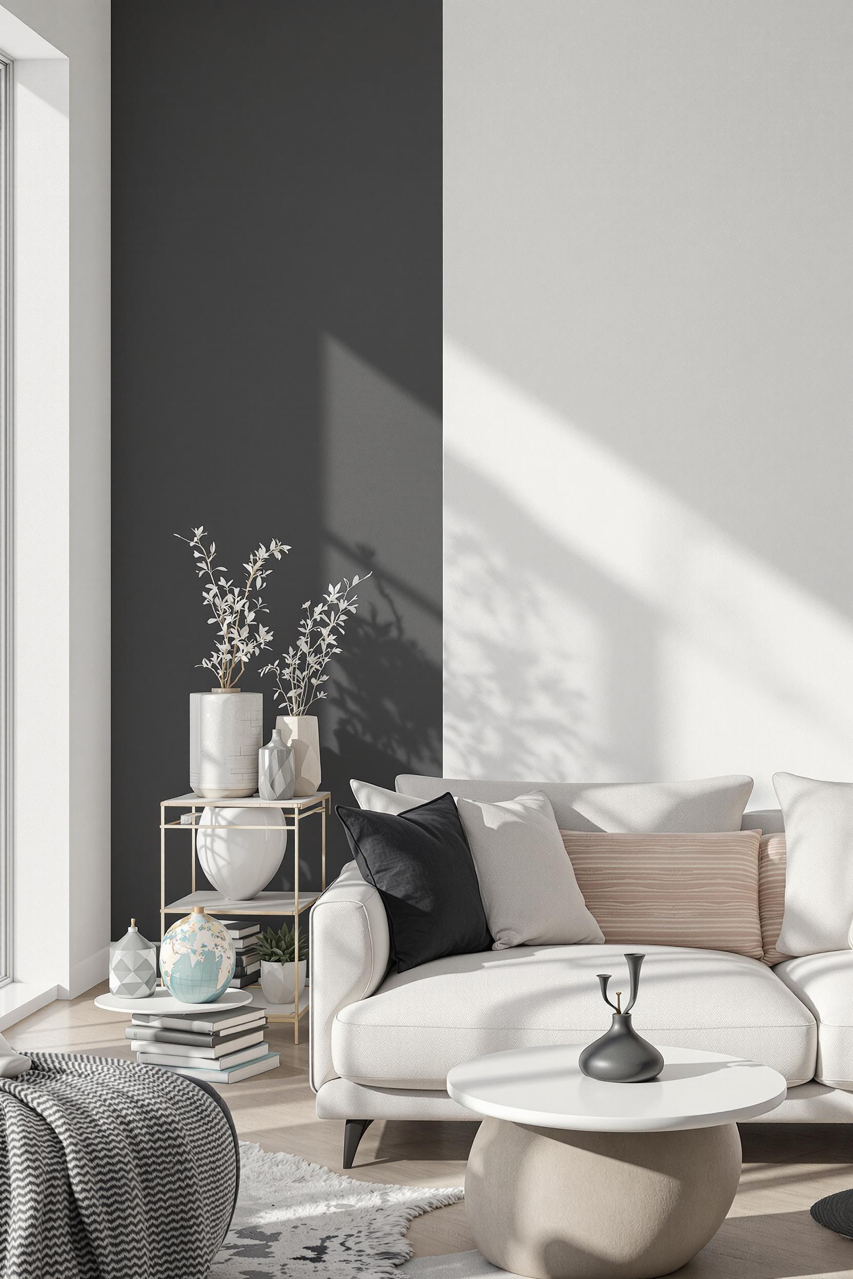 Accent Walls: Paint one wall a bold shade while the others remain subtle for a sophisticated contrast