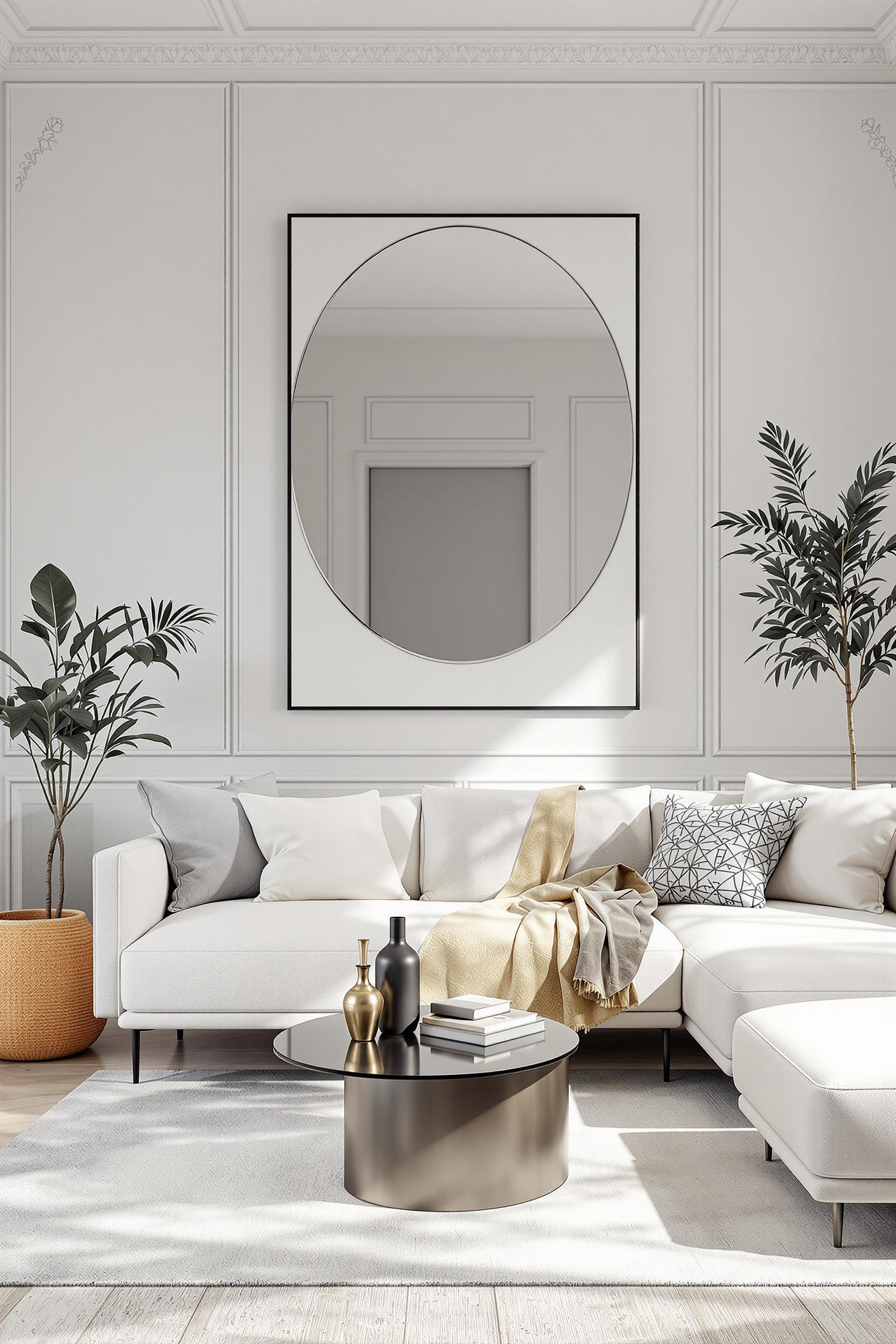 Refined mirrors: Incorporate mirrors framed ‌in ⁣your​ color theme to⁢ reflect light and expand the‍ visual space