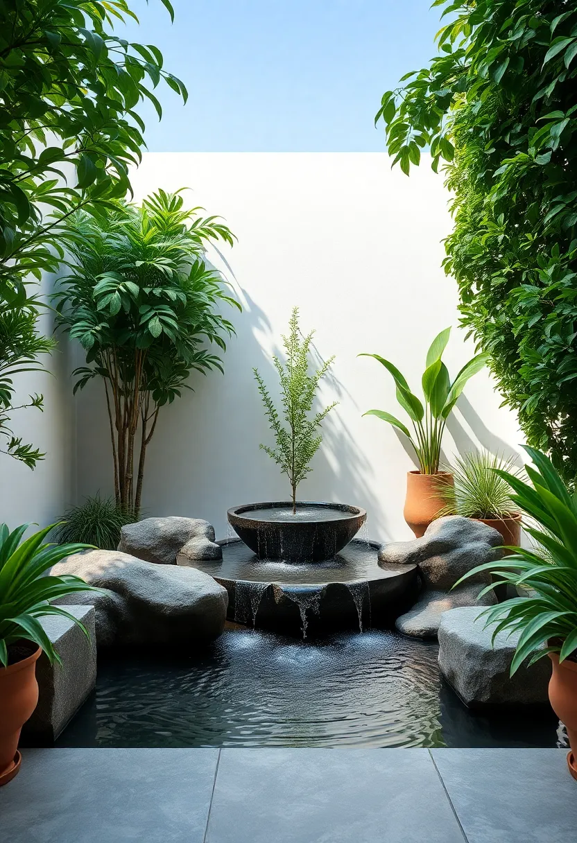 Serene Water Features ⁢Framed by‌ lush foliage to Enhance ⁢Your relaxation Experience
