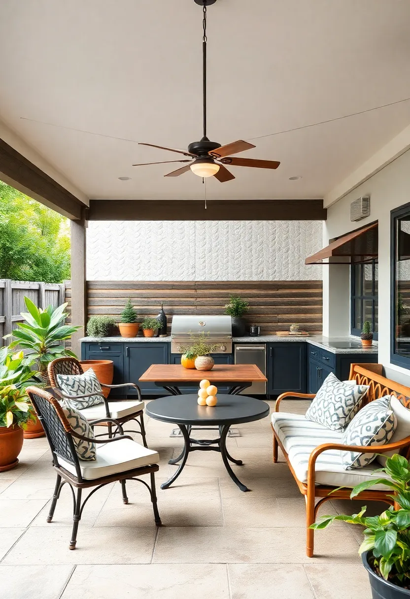 Showcase vintage Charm with Restored Furniture for a Unique Outdoor Dining Experience