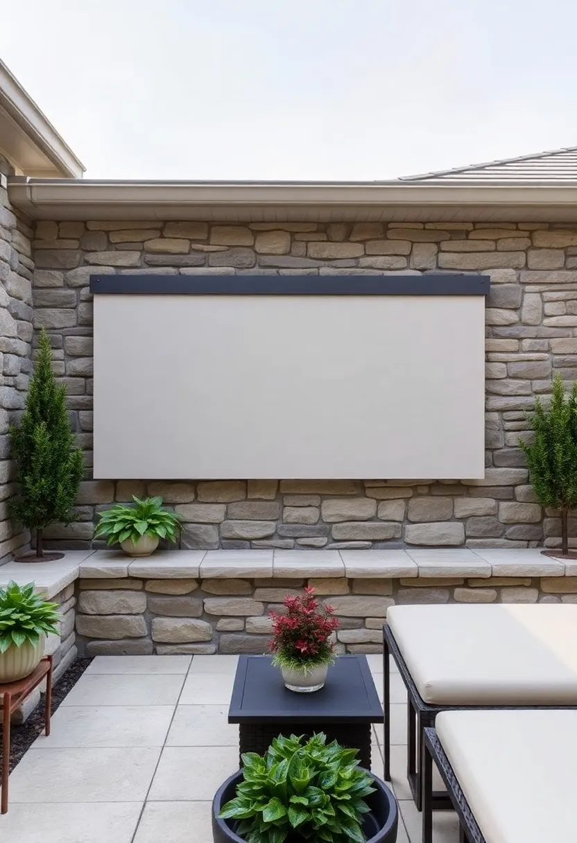 Add Sliding Panels above the Stone Wall for Adjustable Privacy