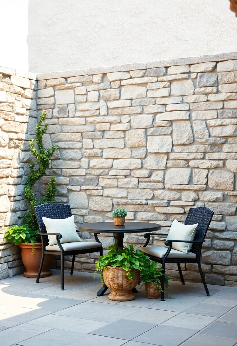 utilize Stone as a Backdrop for Outdoor Artwork for Personalization