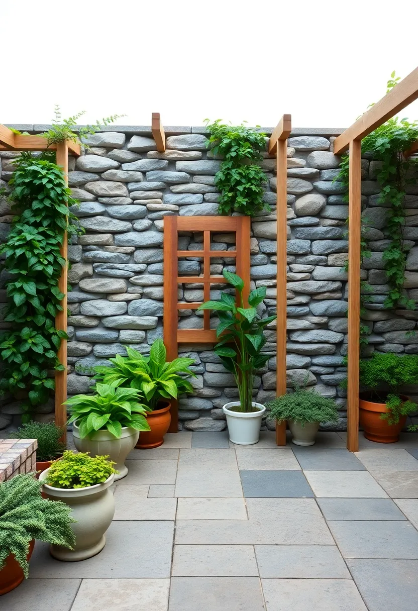 combine Your Stone ‍Wall with Trellises for Climbing Plants