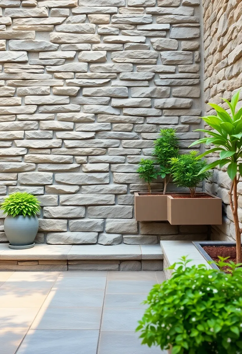 Integrate Planter Boxes into Your Stone Wall for Lush Greenery