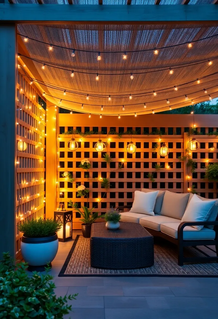 Lights and Lattice: ⁢Drape fairy lights or ‍lanterns along the lattice⁤ to⁤ create ‍a soft, magical ambiance perfect for evening relaxation