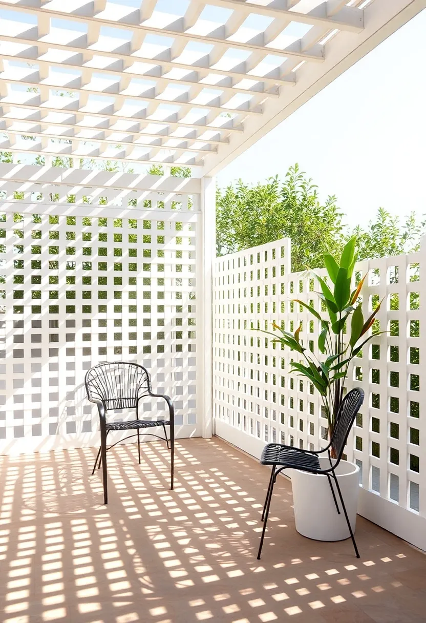 Reflective Beauty: ​Paint⁣ lattice with reflective paint to‌ bounce sunlight, creating an eye-catching light display as shadows play on the ground