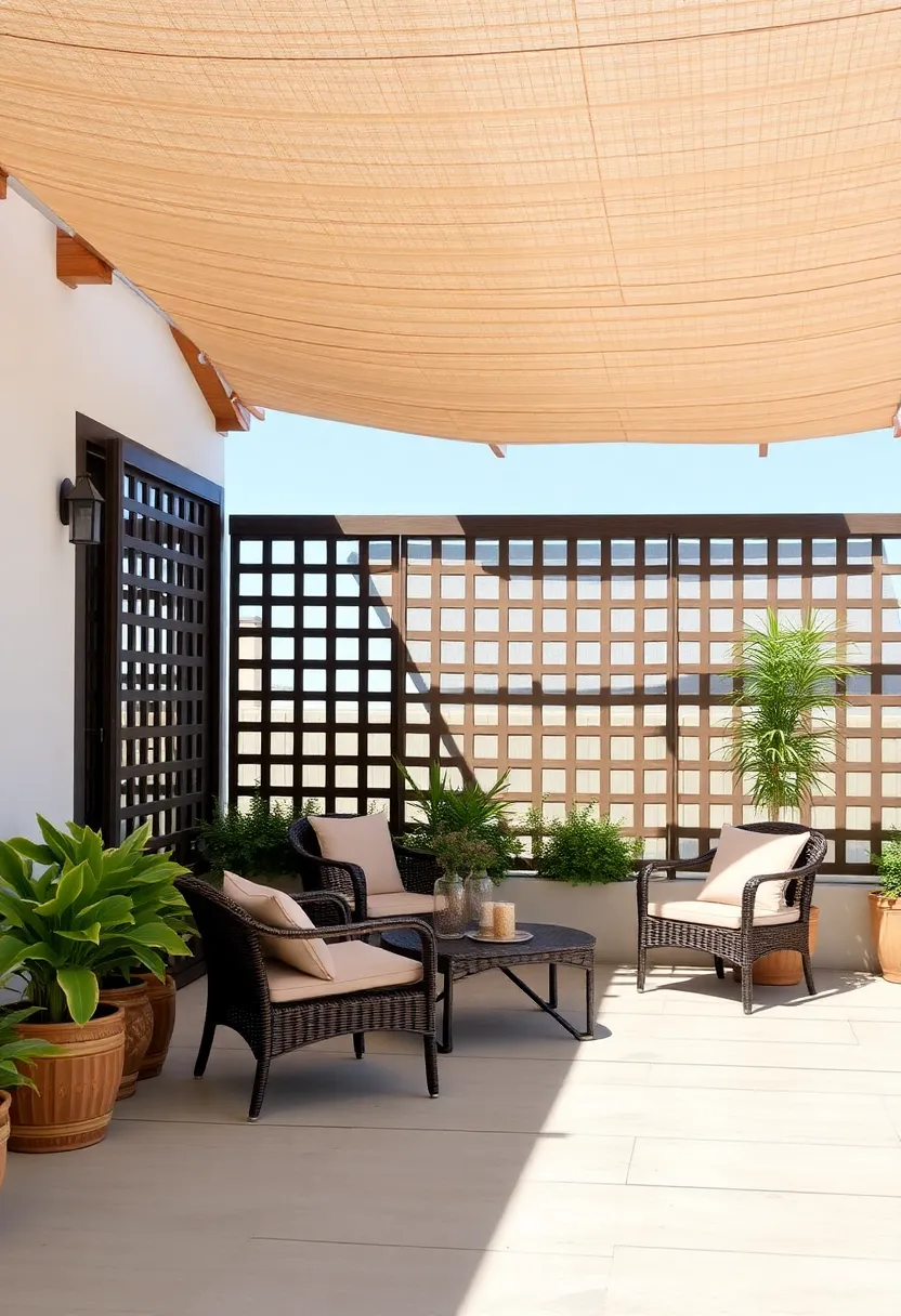 Windbreak Wonders: Position lattice screens to block strong winds, ensuring your patio remains a comfortable retreat any day
